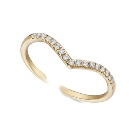 Bolenvi Crystallized Gold Wishbone Adjustable Ring in 18K Gold Pated Jewelry For Her