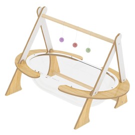 25 Inch Space Capsules Cat Bed, Transparent Cat House with Hair Ball Toys, All-Season Pet Bed for Cats and Small Dogs, Spacious Clear Capsule Couch Bed for Cozy Relaxation