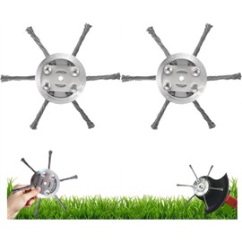 Steel Wire Grass Trimmer Head, 2025 New String Trimmer Replacement Head, Fits Electric Weed Trimmer with 5.5mm(0.2inch) Bore Size, 6 Inch Steel Wire Weed Brush Cutter Trimmer Head (2PCS)