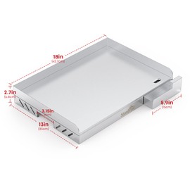 Stanbroil Universal Stainless Steel Grill Griddle with Even Heat Cross Bracing for BBQ Charcoal/Gas Grills, Camping, Tailgating, and Parties 18” x 12.5”