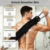 Back Scrubber with Handle,Dual Sided Exfoliating Shower Washcloth (Black)