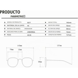 Gafas de Sol Estilo Aviador Retro de Gran tamaño for Mujer: Gafas de piloto Vintage con protección UV400, Gafas Ligeras de Lujo for Viajar y Conducir(A+B+C)