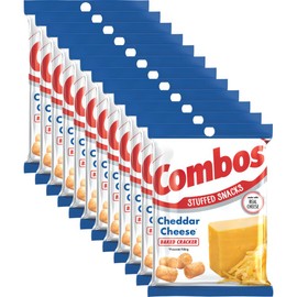 COMBOS Cheese Snacks - Cheddar Cheese and Crackers Snack Packs, Baked Cracker, 6.3-Ounce Bulk Snack Bag (Pack of 12)