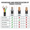 Matugajp 24awg 0.2mm² Electrical Wire 5 Core Extension Cable 10feet