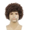 Amnenl Brown Curly Short Afro Wigs for Men California Cosplay