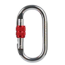 Carabiner Specialty Store Kobe Kirari CE Certified, Breaking Strength, Approx. 5502.5 lbs (25 kN), Domestic Tested, Oval Shape, Steel, Weight 5.6 oz (163 g) Per Piece, Screw Gate (1 Red Color)