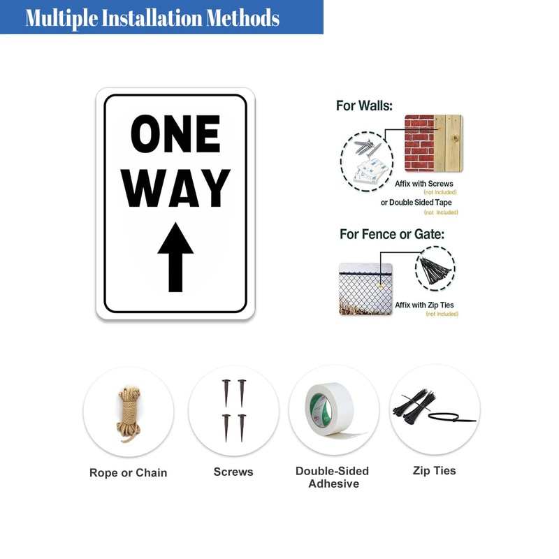 One Way Arrow Sign Street Metal Signs Road Wall Decor