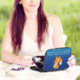 Mr. & Mrs. Panda Pencil Case Sagittarius Astrology Gift Filled Pencil Case Zodiac Sign Horoscope Pencil Case Child, blue, Hand Drawn