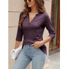 TICTICMIMI Women's V Neck 3/4 Sleeve T Shirts Casual Basic