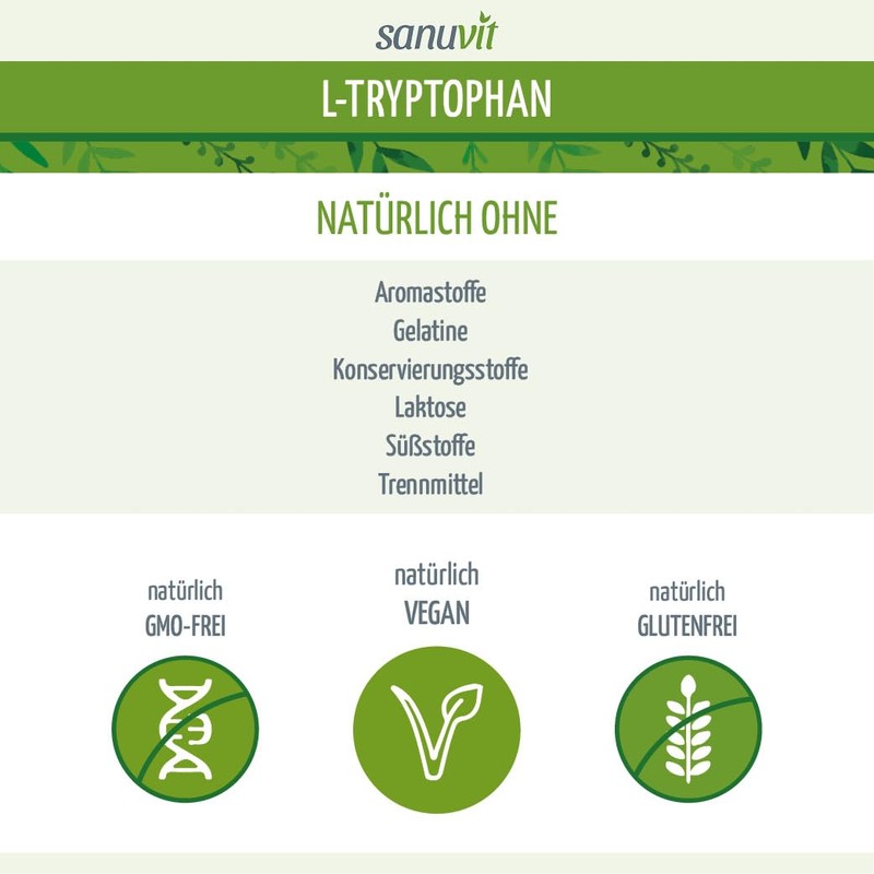 Sanuvit® - L-Tryptophan 600 mg per capsule, high dose, amino