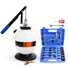 YSTOOL 7.5L Transmission Fluid Pump Manual ATF Refill Fill System Dispenser Hand Pump Kit Portable Automatic Oil Transfer Change Filling Tools with 15PCS ATF Adapters Blue Case