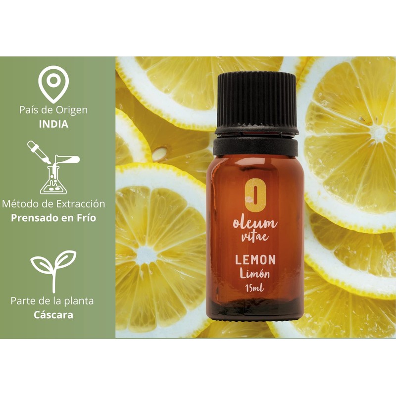 OLEUM VITAE Aceite Esencial de Limón. Citrus Limonum. 100% Puro