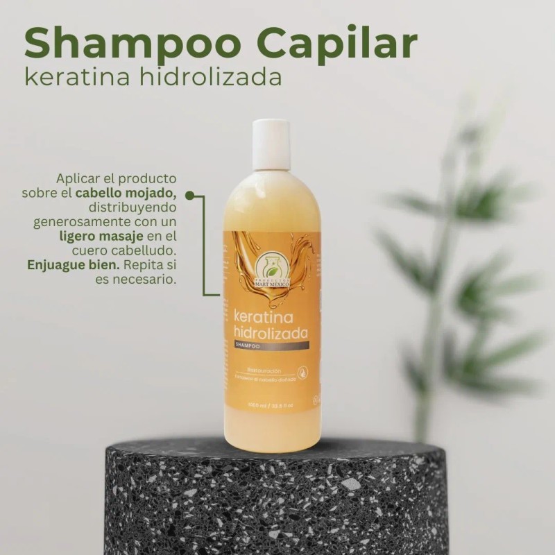 Shampoo Con Keratina Hidrolizada Cabello Maltratado (1 L)