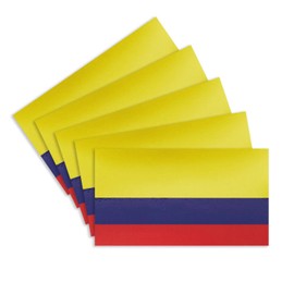 CANTENDO 5Pcs Columbia Flag Decal Sticker - Colombian Flag Reflective Vinyl Car Stickers - for Car Window Bumper Waterproof Sticker (2.5 x 4.5 Inch)