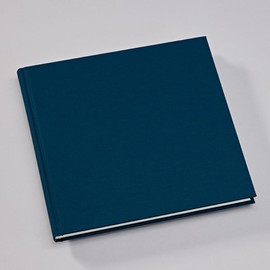 Semikolon 353519 Guest Book - 25 x 23 cm - with 180 Blank Pages to Design Yourself, Bookmark - Navy Dark Blue