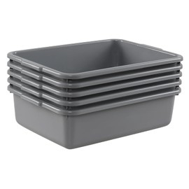 Farmoon 5 Pack Food Service Bus Tub, 8 L Small Commercial Bus Tub Box, Grey Wash Basin