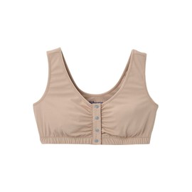 Silverts Front Closure Bras for Older Women, Post Surgery Bras for Women Front Closure, Breast Surgery Recovery Supplies, Comfortable Adaptive Clothing for Elderly - Sand/Gray XL