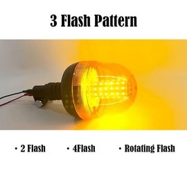 AGP.1978 - Luces estroboscópicas giratorias ámbar de emergencia de 12 V CC LED para tractor, carretilla elevadora, tractor, quitanieves, 21Q4-30700