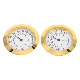 KONTONTY 2pcs Mini Hygrometer Thermometer Analog Humidity and Temperature Meter for Guitar Pet Enclosures Closet Room Portable Indoor Humidity Measuring Device