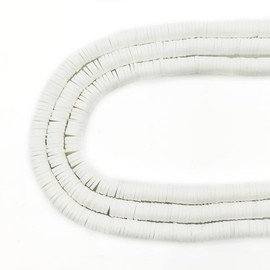 Amaney 1050pcs White 6mm Heishi Beads Polymer Clay Beads for Jewelry Making Bracelets Necklace