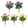 5 Bundles Fake Mums Artificial Fall Flowers For Outdoors Daisy