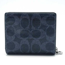 Coach Cap13 SV/D9 (Dark Denim) Women's Bifold Wallet, Signature Snap Wallet