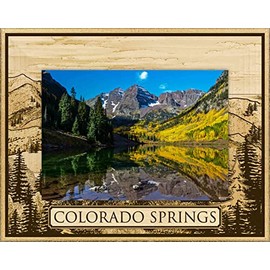 Saddle Mountain Souvenir Colorado Springs Laser Engraved Wood Picture Frame Landscape (4 x 6)