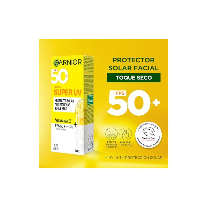 Garnier Super UV Toque Seco FPS 50 Protector Solar Facial