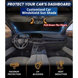 Custom-Fit for Lincoln Windshield Sun Shade, Car Sunshade Cover UV Block Car Front Window with Foldable Sun Shade Cover Protection Visor, Designed for Lincoln Accessories (for Lincoln Nautilus)