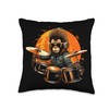 Monkey Playing Drums - Animal Monkey Lover Drum set Throw