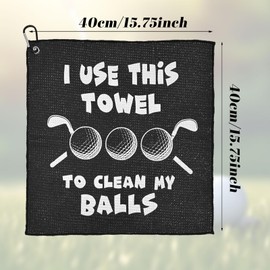 FUIPVGI Funny Golf Towel Gag Gift, Golf Towel Clean Golf Balls, Funny Golf Towels Golf Accessories With Clip for Golf Bag, for Men Husband Boyfriend Dad Golfers Golf Fan for Christmas Birthday (Black)