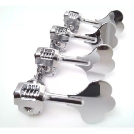 True Custom Shop® Chrome SUPER Lightweight Cloverleaf Tuner Set for Fender Bass