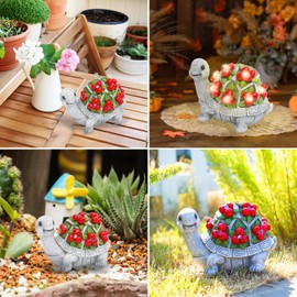 ENOU Solar Garden Outdoor Statues Turtle for Patio, Balcony, Yard，Porch and Outside Decor. Unique Birthday, Gifts Housewarming Gifts for Family, Loved Ones, Friends