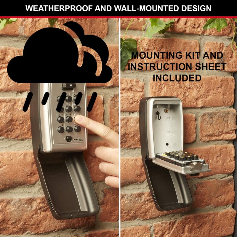 MASTER LOCK Push-Button Key Safe Wall Mounted, Medium 79 x