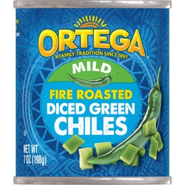 Ortega Peppers, Diced Green Chiles, Mild, 7 Ounce (Pack of 24)