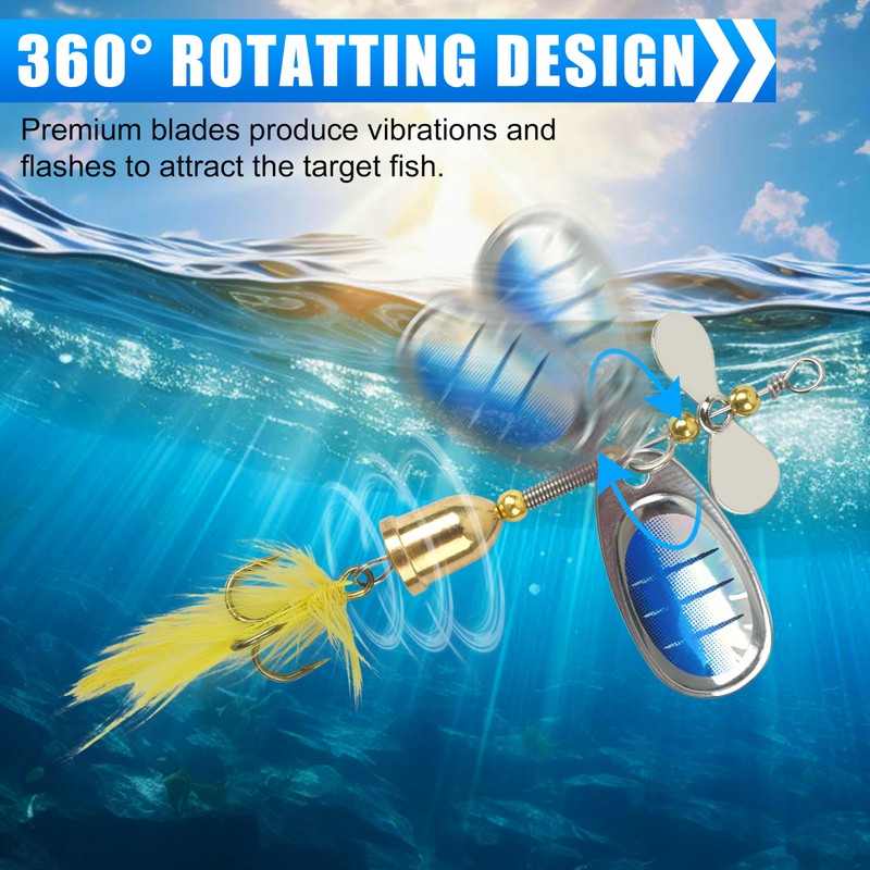 Fishing Lures Spinnerbait Kit, Rooster Tail Fishing Lures Inline Spinner