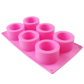 ZHIZHOU 6-Cavity Handmade Resin Cups Ice Tray Round Silicone Shot Glass Bottle Mold