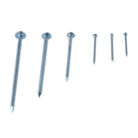 AllGIFT 280pcs 6 Sizes Hardware Nails Assortment Kit,Silver Hardware Nails,Round Head Nails Pin Nails for Pictures Hanging, Woodworking, Drywall, Concrete Pin Nails