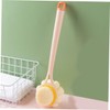 PACKOVE Ergonomic Long Handle Bath Brush Two-Sided Body Scrubber Soft