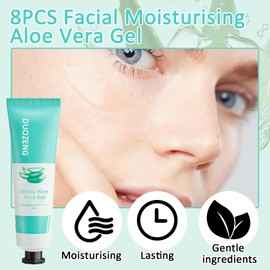 8PCS Aloe Vera Gel for Face,Hydrating Refreshing Aloe Vera Gel for Sunburn Relief,Travel Size Non-sticky Aloe Vera Face Moisturizer,Fast Absorbing After Sun Lotion Aloe Gel Moisturizer for Face