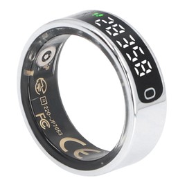 Zopsc Smart Ring Fitness Tracker with Display Screen Gesture Control for Steps Count Time Tracking (13 ID: 23.3mm / 0.92in, Circumference: 70-73mm)