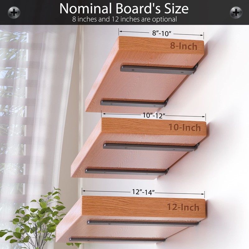 Heavy Duty Shelf Brackets 12 inch (1/5") Thick, 6 Pack