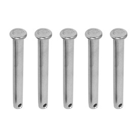 M METERXITY Pack of 5 Clevis Pins - Flat Head Stainless Steel Round Clevis Pins Fastener Anti Resistance Apply Mechanics Repair (M8 x 80 mm Silver Tone)