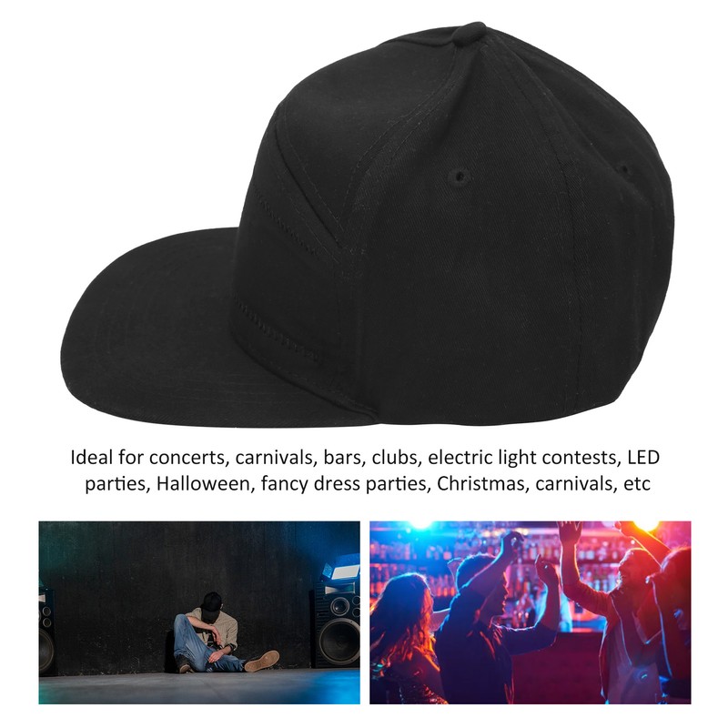Cotton Plastic Peaked Cap LED Luminescence Editable Cool Hat for