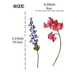 Yadiana 15 Sheets of Watercolor Purple Violet Lavender Flower Temporary Tattoos – Waterproof and Long-Lasting Body Stickers for Women, Teens, and Youngsters.