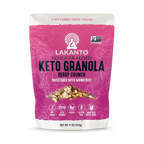 Lakanto Berry Crunch Granola - Delicious Snack, Quick Breakfast Cereal,