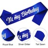 FSJJLLU 'It's My Birthday' Royal Blue Satin Birthday Sash with