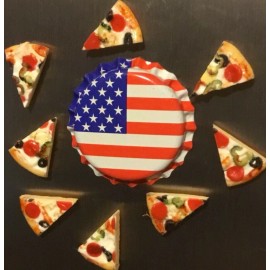 Monster Magnets Food Drink Resin 3D Pizza Fridge Magnet Lot Handcrafted 👻🧲 (8) Supreme Slices