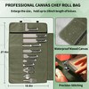 lelezone Chef Knife Roll Bag,Waterproof Waxed Canvas Knife Case Holds,Knives