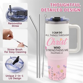 TNASURHUS Christian Gifts for Women, 40oz Tumbler with Handle, Faith Gifts, Encouragement Inspirational Gifts for Women Friends, Christmas Birthday Gifts for Mom, Daughter